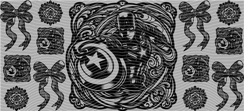 16oz black and white-B 28